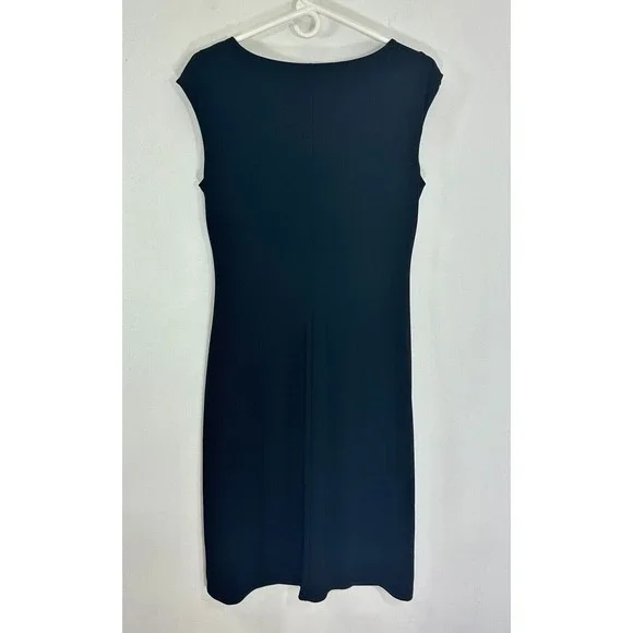 Lauren Ralph Lauren Womens 12 Dress Ruched Side Black Cowl Neck - Picture 2 of 7